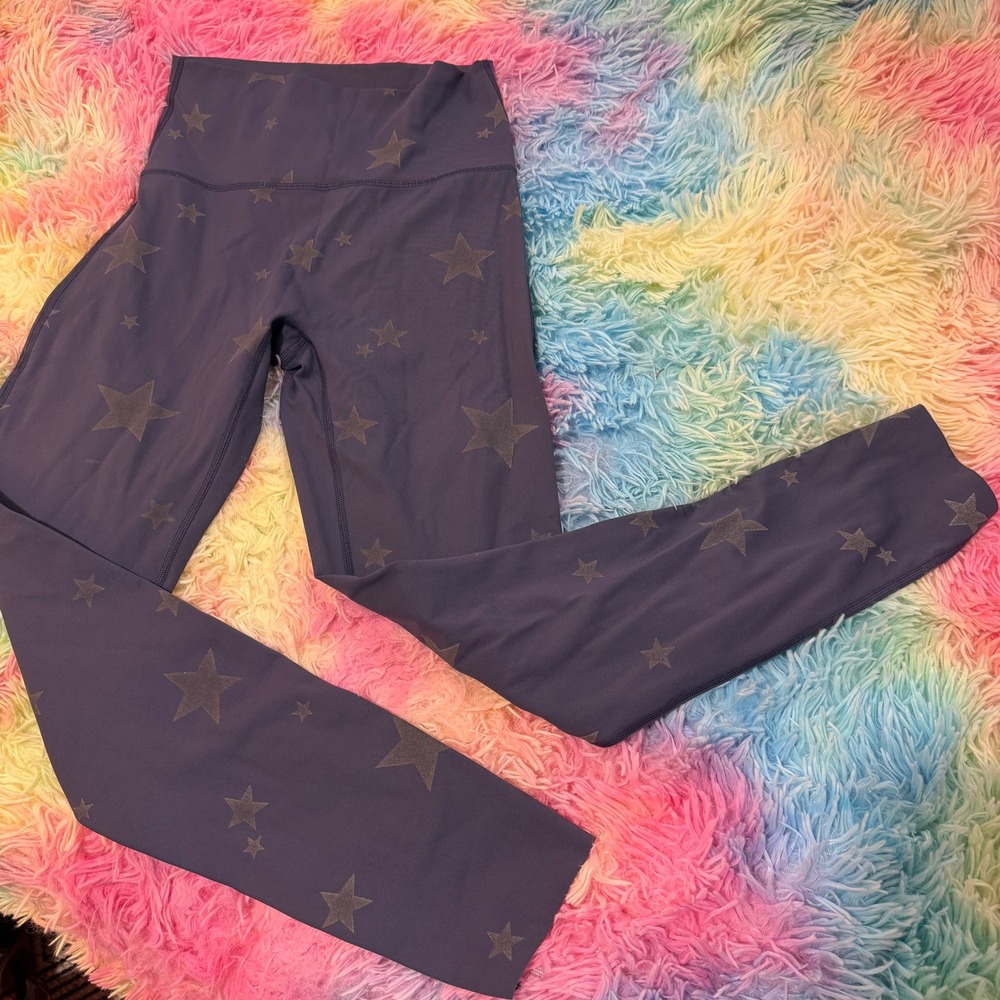 Aerie Leggings Women M Blue Star Print High Waisted Chill Play Move